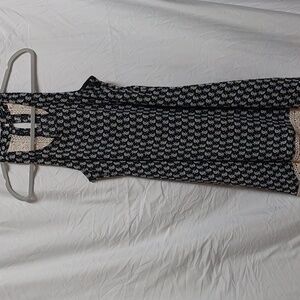 Nordstrom Basil Lola Floral Print Sleeveless Mini Dress Crochet trim Size S